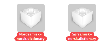 Dictionary files and their icons